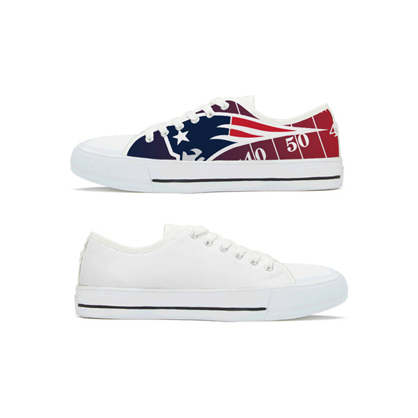Women's New England Patriots Low Top Canvas Sneakers 006 Women's New England Patriots Low Top Canvas Sneakers 006